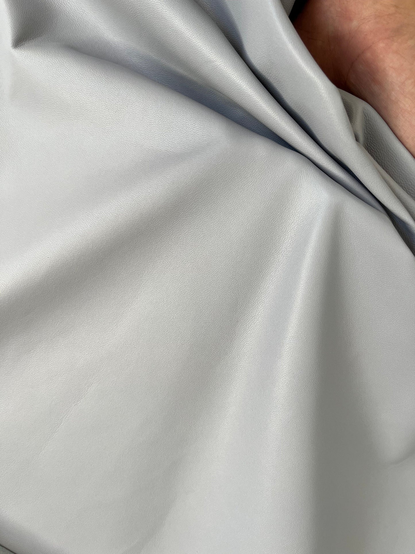 Sheep leather color light grey, nappa lambskin genuine leather for crafts, thick. 1,0mm (2 1/2oz)