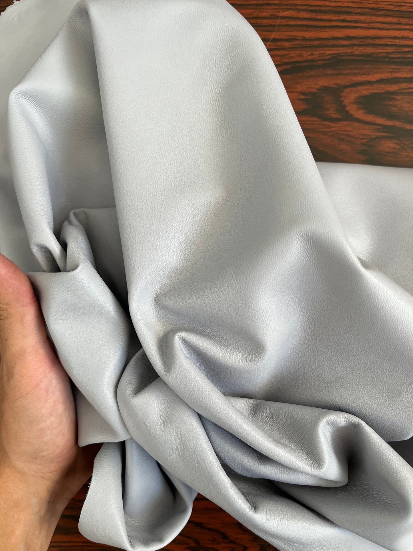 Sheep leather color light grey, nappa lambskin genuine leather for crafts, thick. 1,0mm (2 1/2oz)