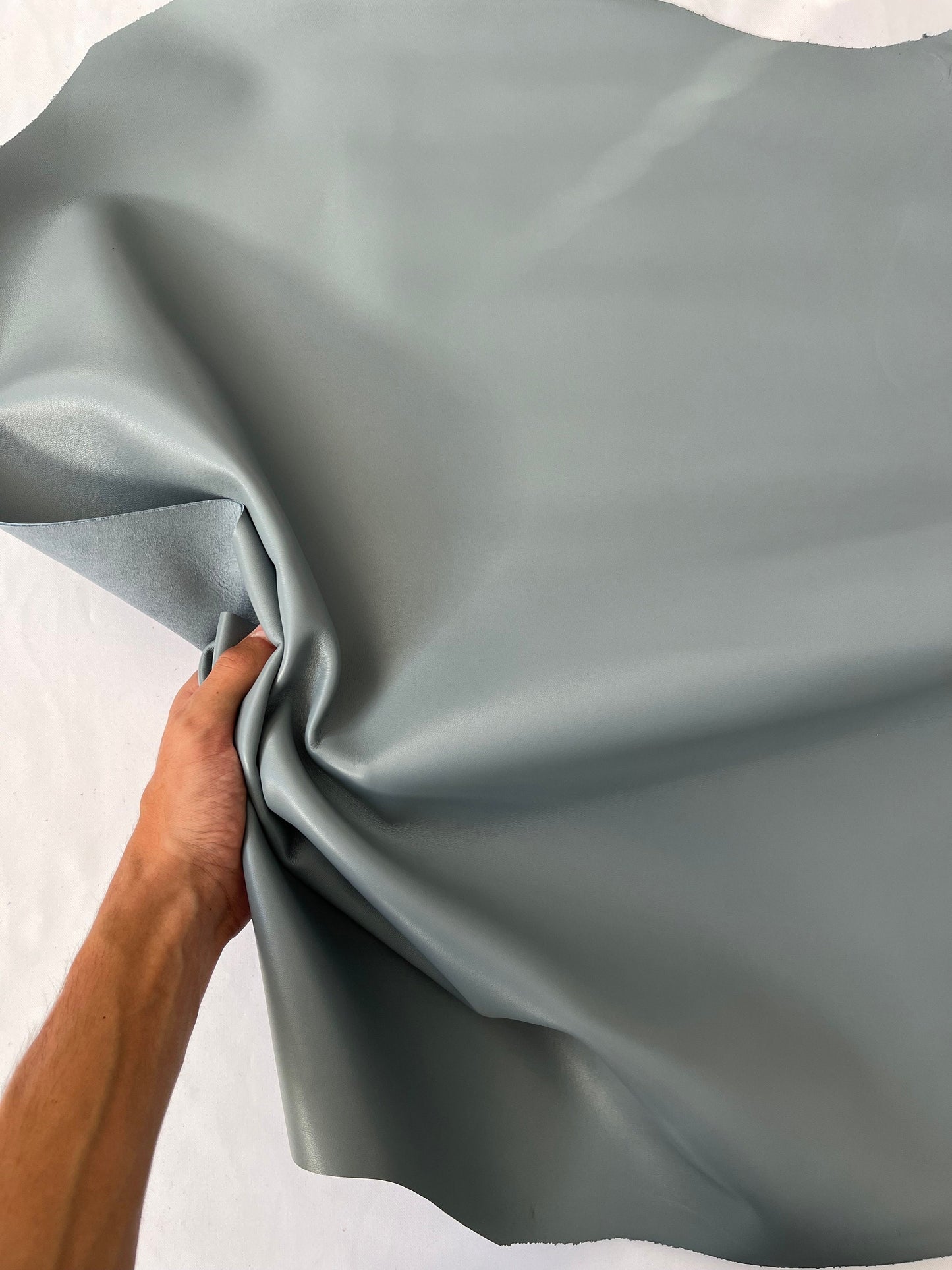 Sheep leather color warm Grey, nappa lambskin genuine leather hide for crafts, thick. 1,0mm (2 1/2oz)