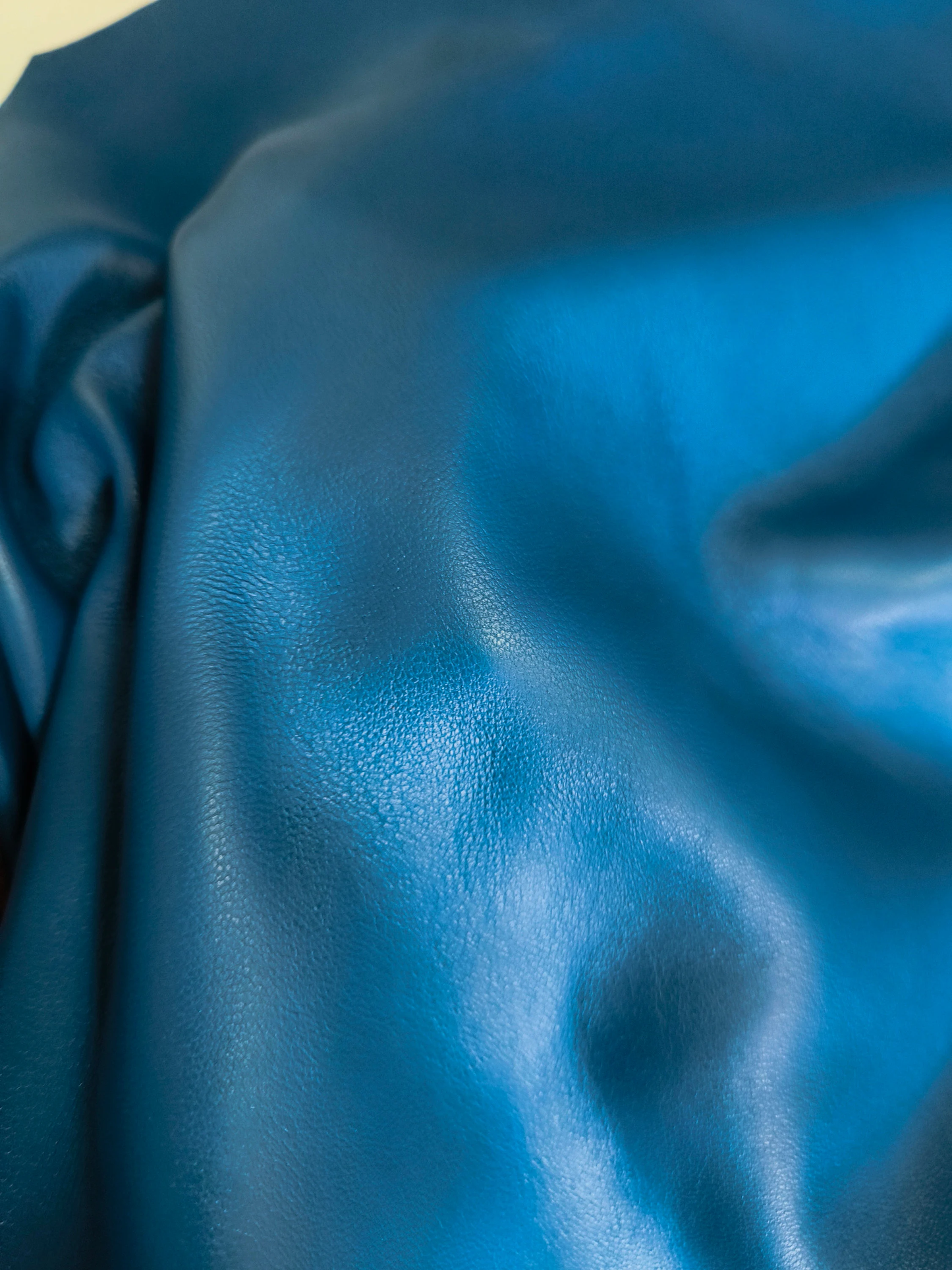 Sheep leather color Azure Blue, soft nappa lambskin genuine leather for crafts, thick. 1,0mm (2 1/2oz)