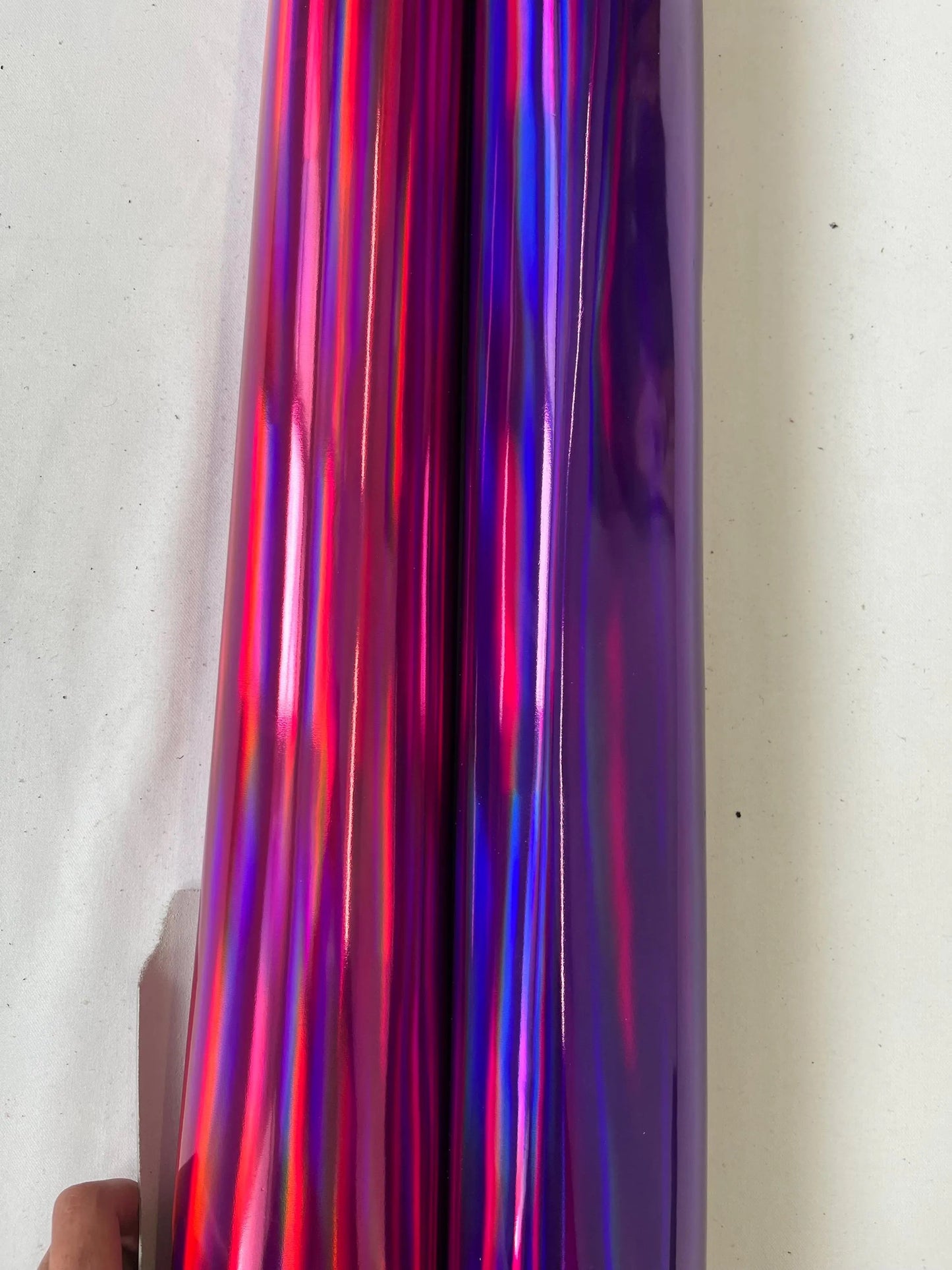 Cow patent iridescent leather, holographic rainbow cow leather glossy and metallic thick. 1,3mm (3 oz)