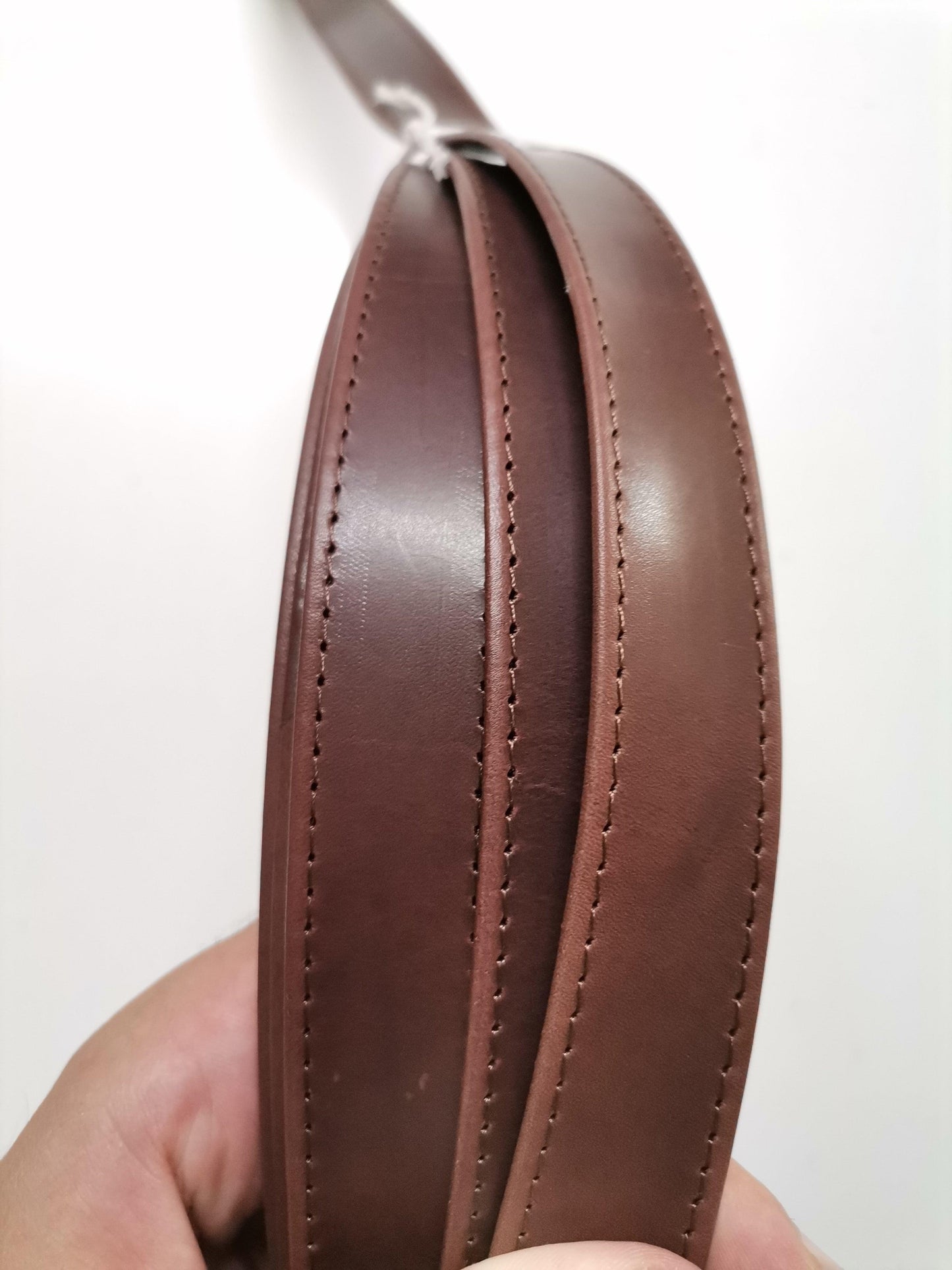 Leather stitched straps width 2,5cm ( 6 oz), Genuine full grain double face leather straps, Leather strips, Straps for bags and DIY - Salvo Leather