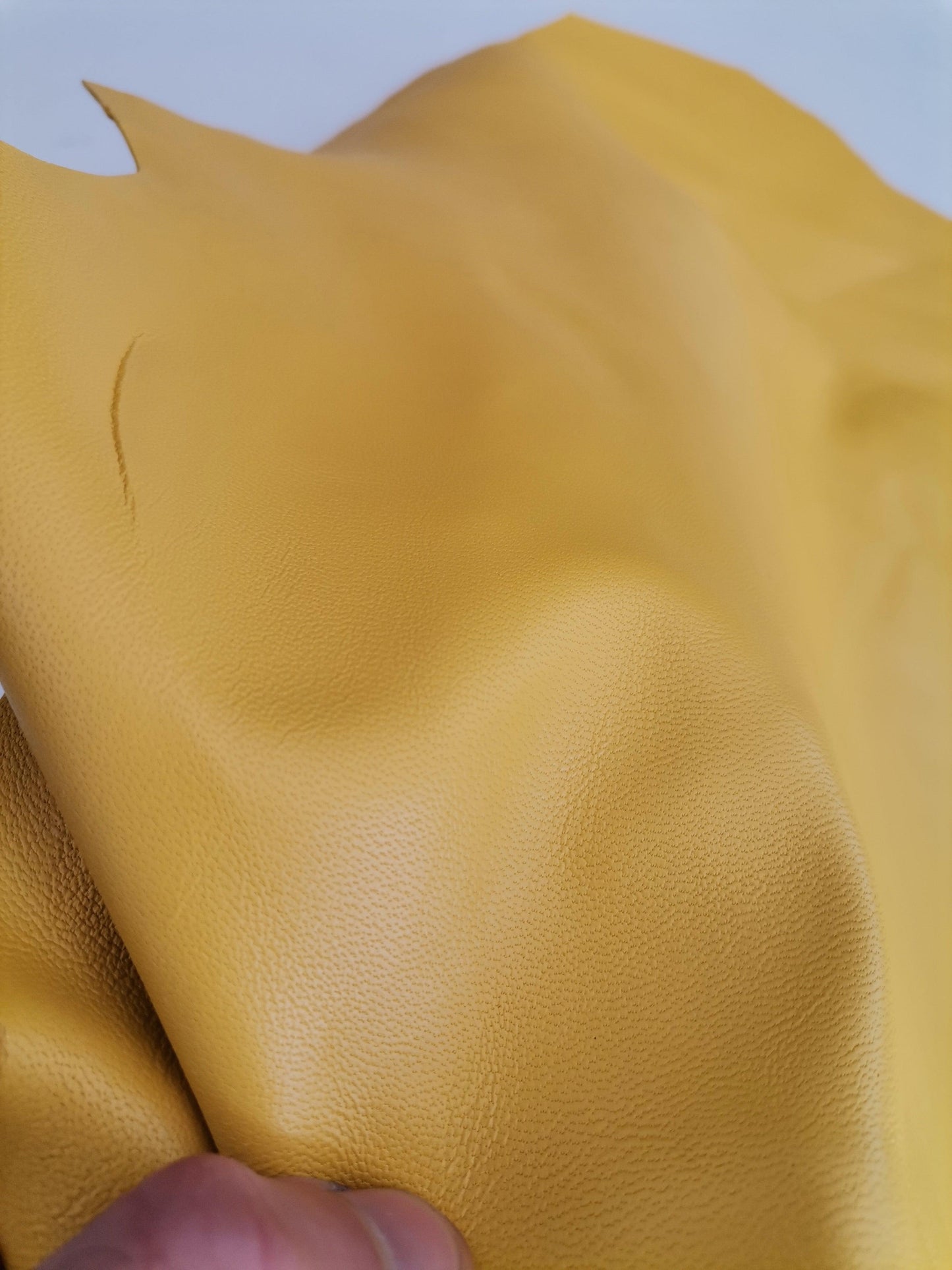 Sheep genuine leather, lambskin nappa leather hide for crafts col. yellow, thick. 0,9mm (2 1/2oz) - Salvo Leather