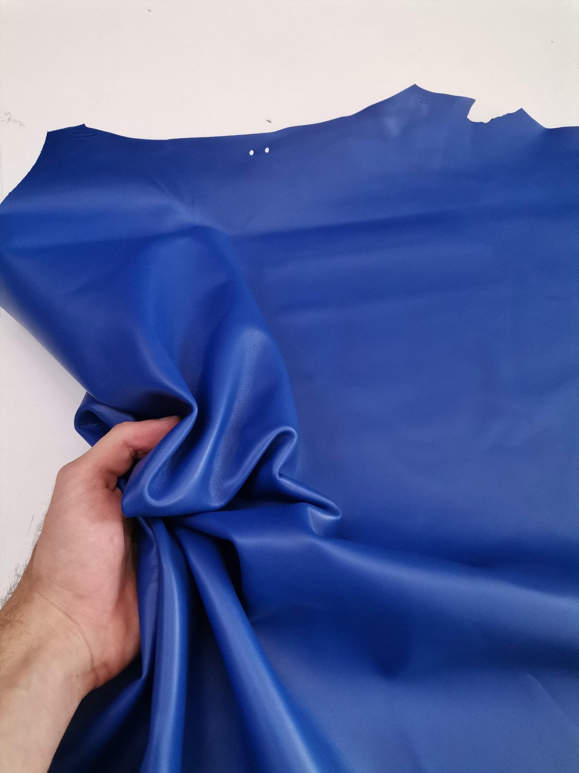 Sheep genuine leather, lambskin nappa leather hide for crafts col. royal blue, thick. 0,9mm (2 1/2oz) - Salvo Leather