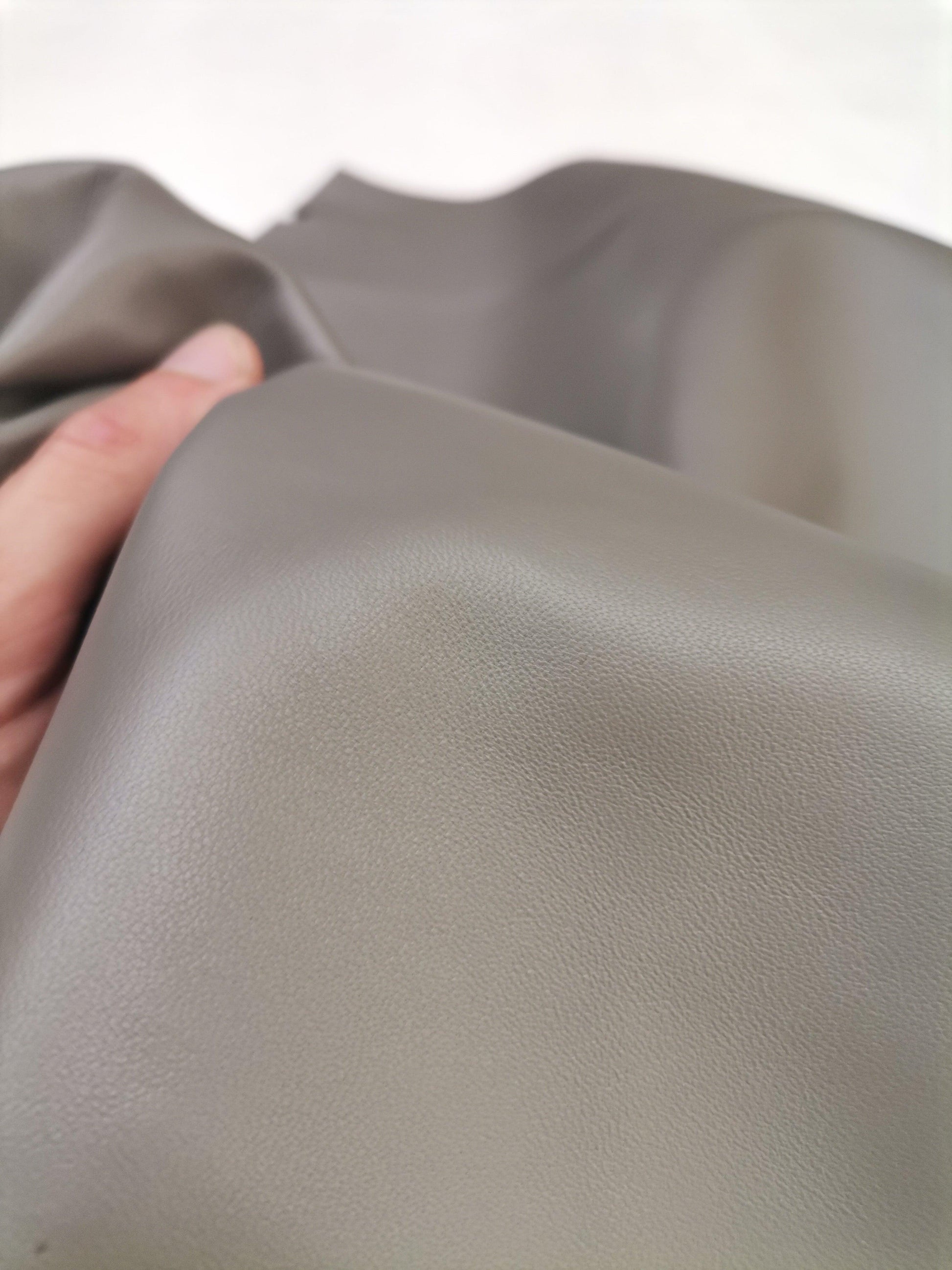 Sheep Nappa genuine leather sheets, Lambskin leather hide for crafts col. Warm Grey, thick. 0,9mm (2 1/2oz) - Salvo Leather