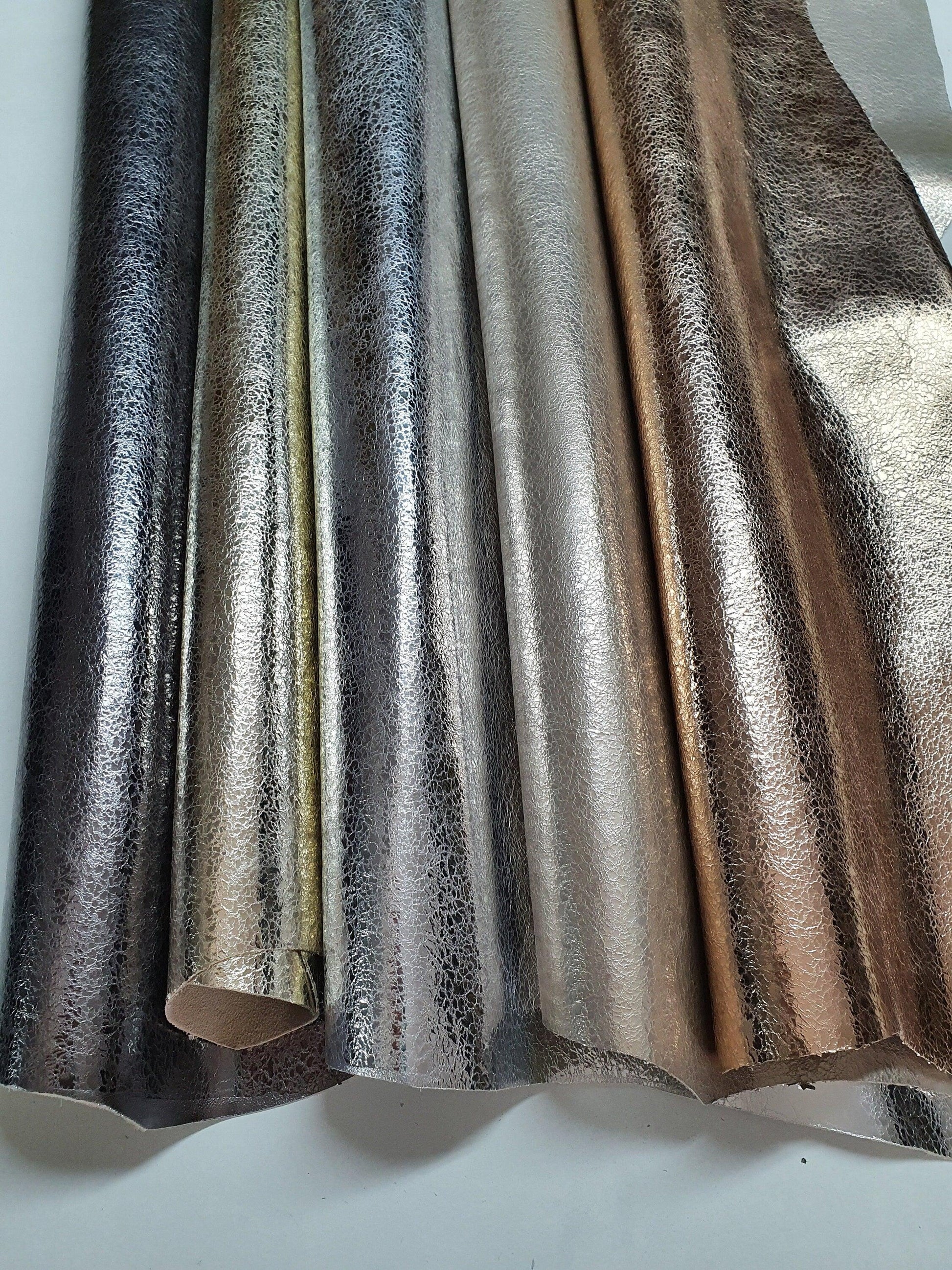 Goat soft metallic leather, Genuine goat skin leather pieces for crafts, thickness 0,9mm(2 1/2 oz) - Salvo Leather