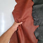 Sheep leather antique, crunchy effect, Genuine lambskin hide two tone col. Tan, Semi Veg Tanned - Salvo Leather