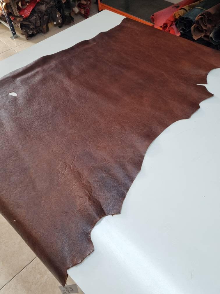 Cow Leather hide, genuine cow leather sheets, milled with two tone pull up effect, thick 1,3mm,(3,5 oz) - Salvo Leather