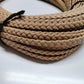 Genuine leather braided straps, Knitted leather straps bracelet for crafts and DIY, width 0,8cm(2oz) - Salvo Leather