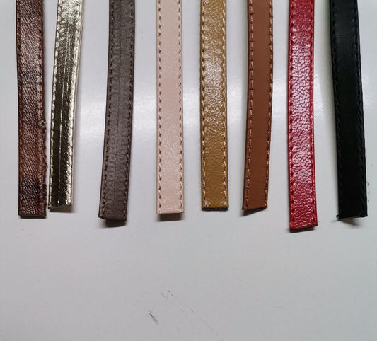 Leather shoe straps, Genuine leather straps folded and stitched width 0,8mm(1/3 inch) thickness 1,2mm(3 oz) - Salvo Leather