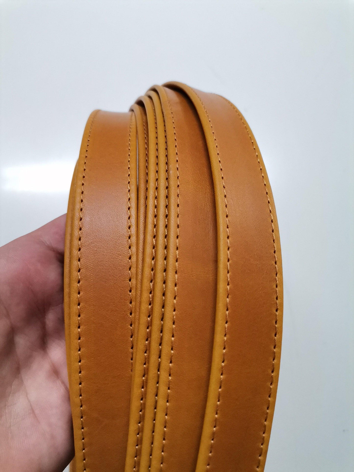 Leather crossbody straps, shoulder bag straps folded and stitched width 2,5cm ( 1 inch), thickness 2,2mm (5 oz), - Salvo Leather