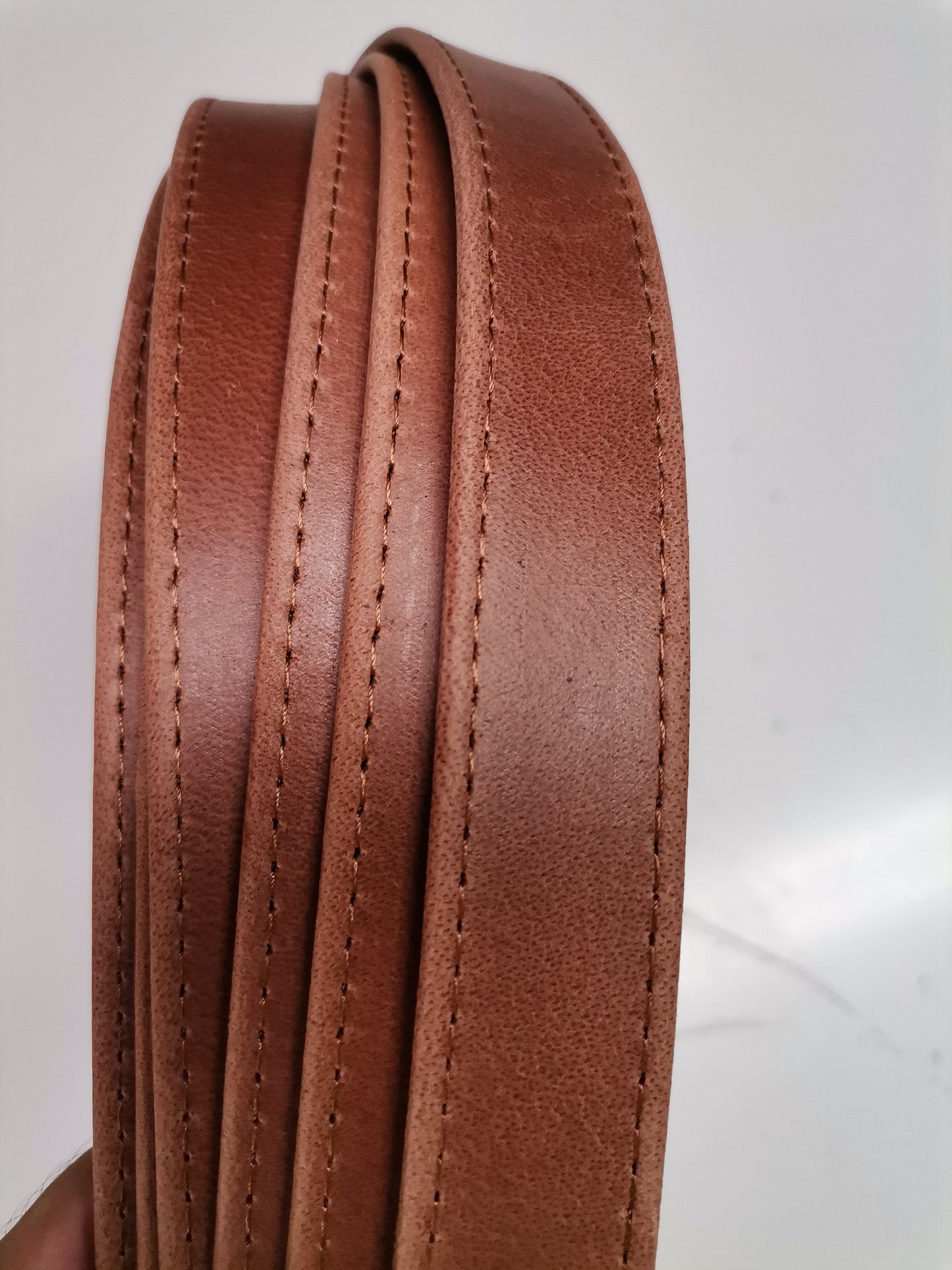 Leather crossbody straps, shoulder bag straps folded and stitched, width 2,5cm(1 inch) thickness 3,2cm(8oz),