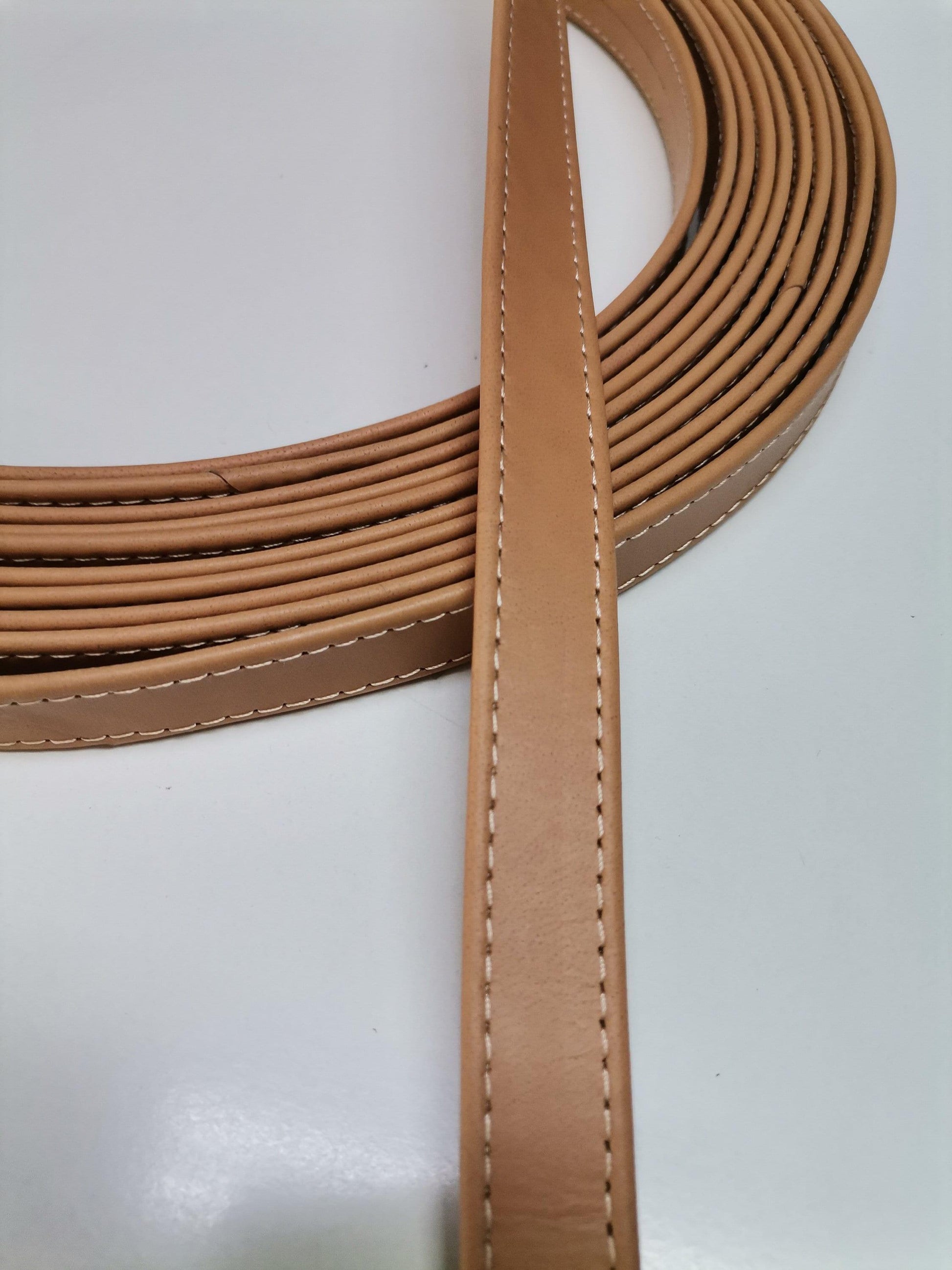 Leather crossbody straps, shoulder bag straps folded and stitched, width 2cm/0,8 inch, thick. 3,2mm(8oz), - Salvo Leather