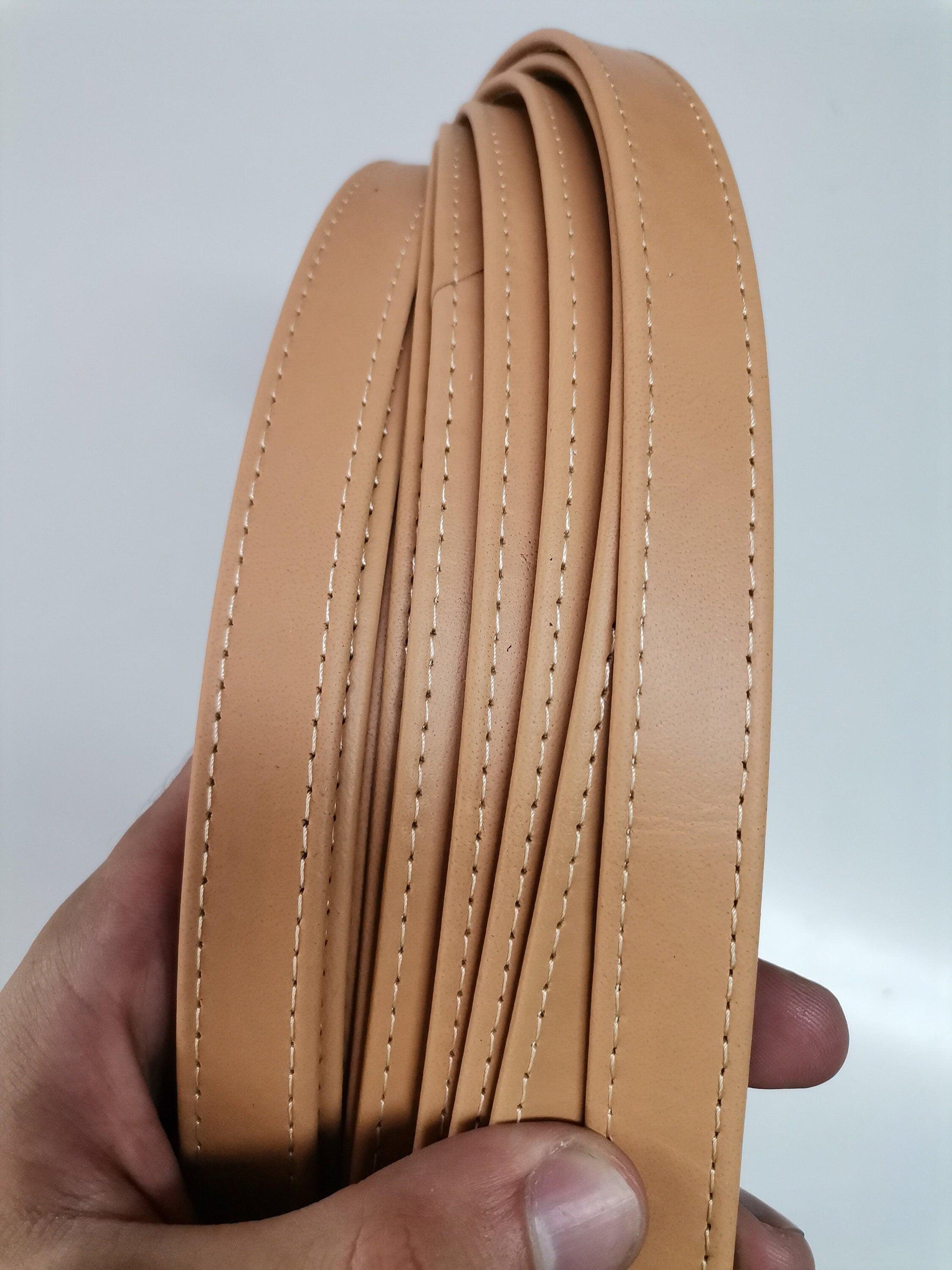 Leather crossbody straps, shoulder bag straps folded and stitched, width 2cm/0,8 inch, thick. 3,2mm(8oz), - Salvo Leather