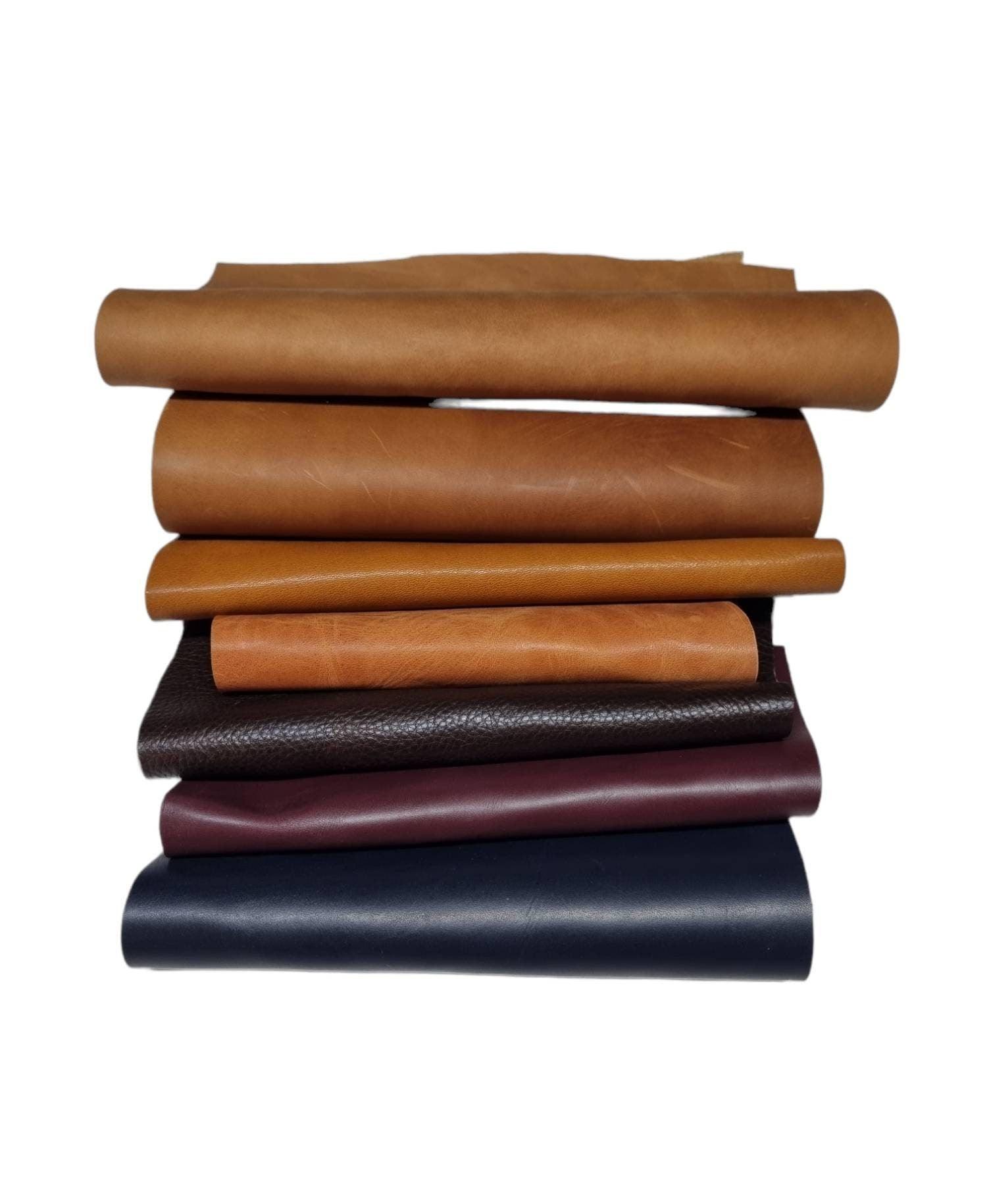 Big square cow leather scraps and remnants, cowhide leather pieces various colors sold by kilo//lb. 1kg(2,2 lb.) - Salvo Leather