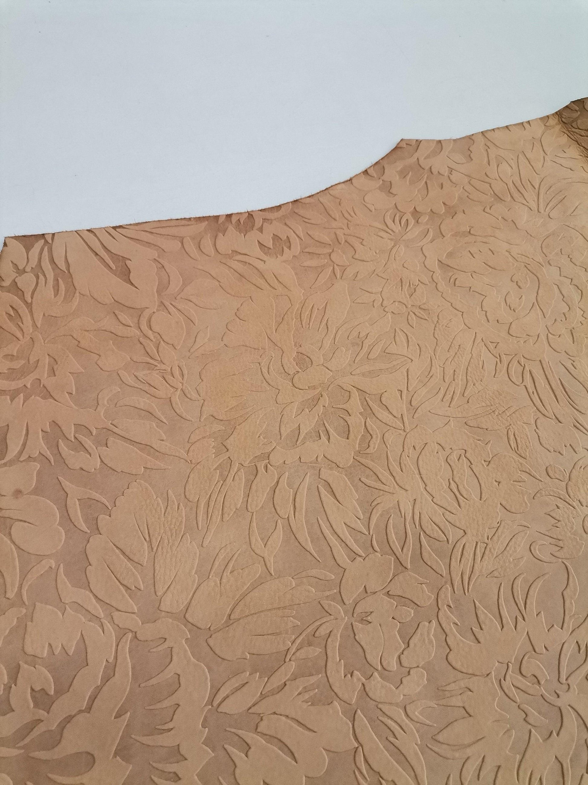 Cow floral printed leather, Genuine cowhide skin for Crafting, Leather Working and DIY thickness 1,1mm (3 oz) - Salvo Leather