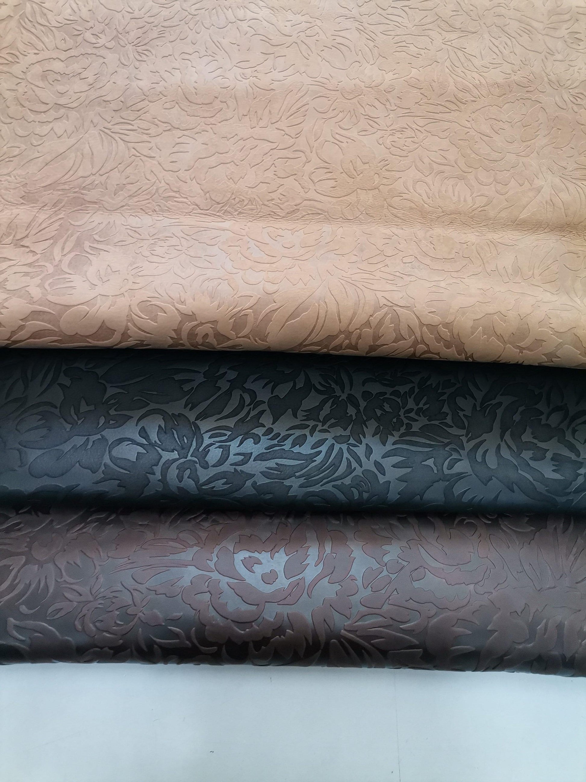 Cow floral printed leather, Genuine cowhide skin for Crafting, Leather Working and DIY thickness 1,1mm (3 oz) - Salvo Leather