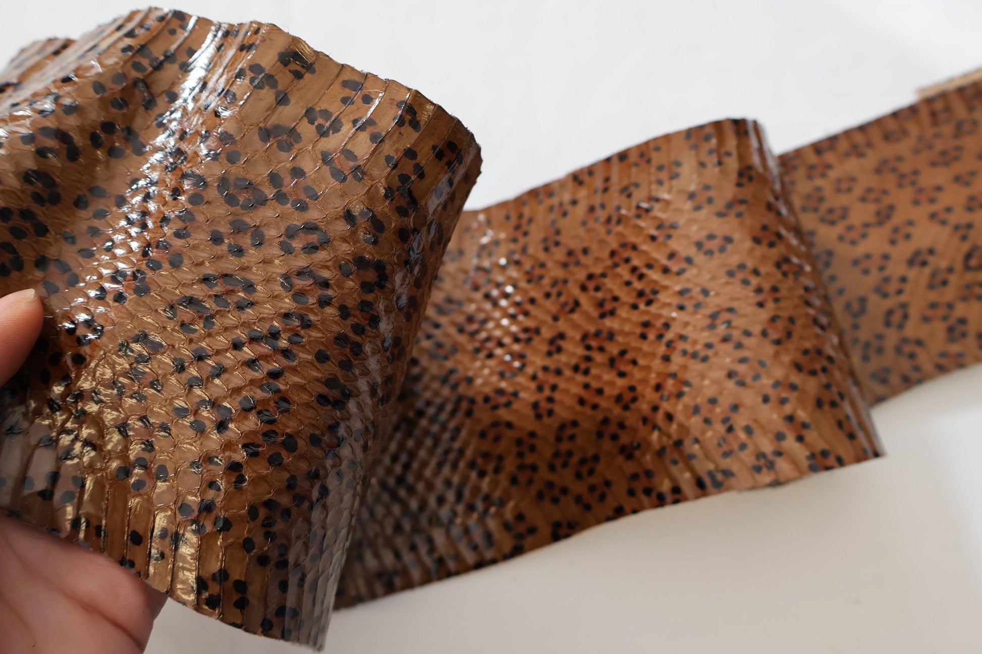 Genuine snakeskins. Real snake leather hide, thin and glossy, thickness 0,3mm(1 oz) - Salvo Leather