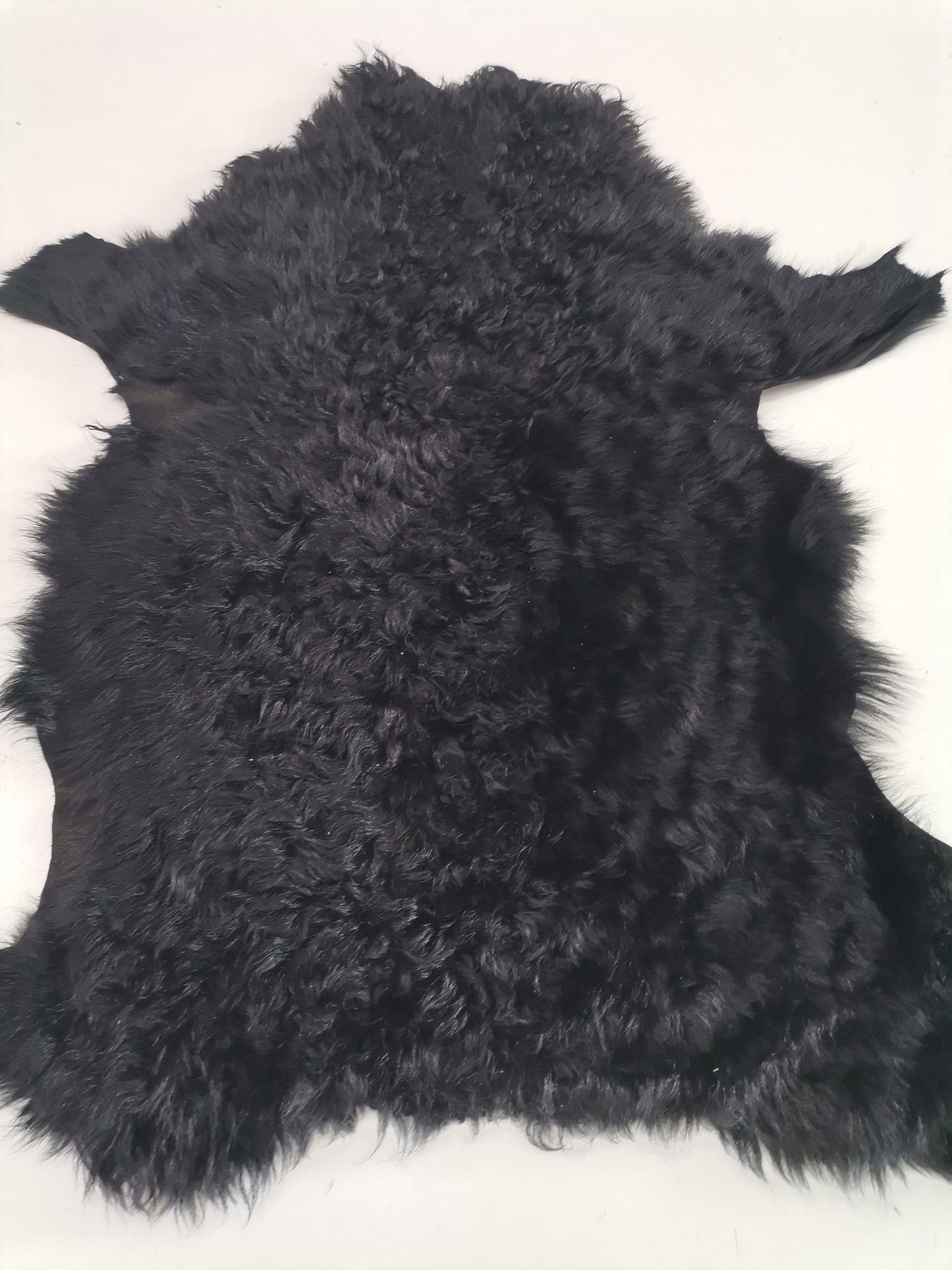 Sheepskin rug shearling leather hide, lambskin curly hair on, natural wool mouton leather - Salvo Leather