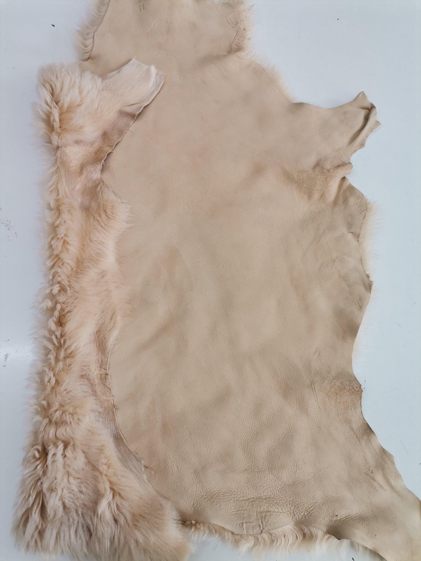 Sheepskin rug shearling leather hide, lambskin curly hair on, natural wool mouton leather - Salvo Leather