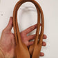 Leather handles for bags, Pair of leather handbag handles to be stitched onto the bag, length 55cm-21 1/2 inches - Salvo Leather