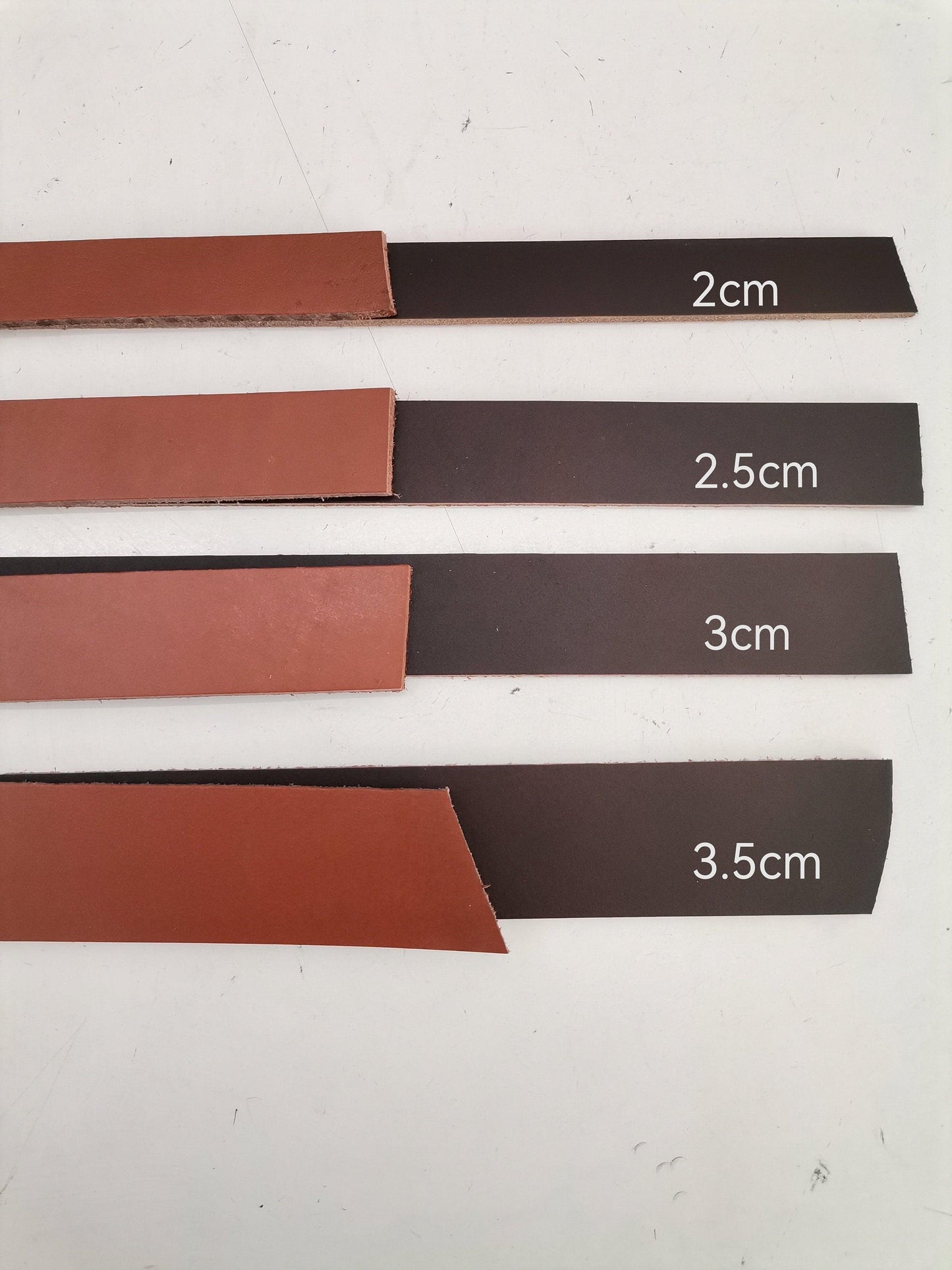 Leather straps for belts, Genuine leather straps for crafts, thickness 3,5cm(8 1/2 oz) length 130cm(51 inches) - Salvo Leather