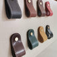 Leather drawer pulls, furniture leather knobs for cabinet doors, stitched and rounded, width 3 cm (1 3/16" inches) - Salvo Leather