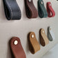 Leather drawer pulls, furniture leather knobs for cabinet doors, stitched and rounded, width 2,5 cm (1" inch) - Salvo Leather