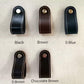 Leather drawer pulls, furniture leather knobs for cabinet doors, stitched and rounded, width 2,5 cm (1" inch) - Salvo Leather