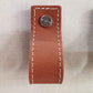 Leather drawer pulls, furniture leather knobs for cabinet doors, stitched and rectangle, width 2,5 cm (1" inch) - Salvo Leather