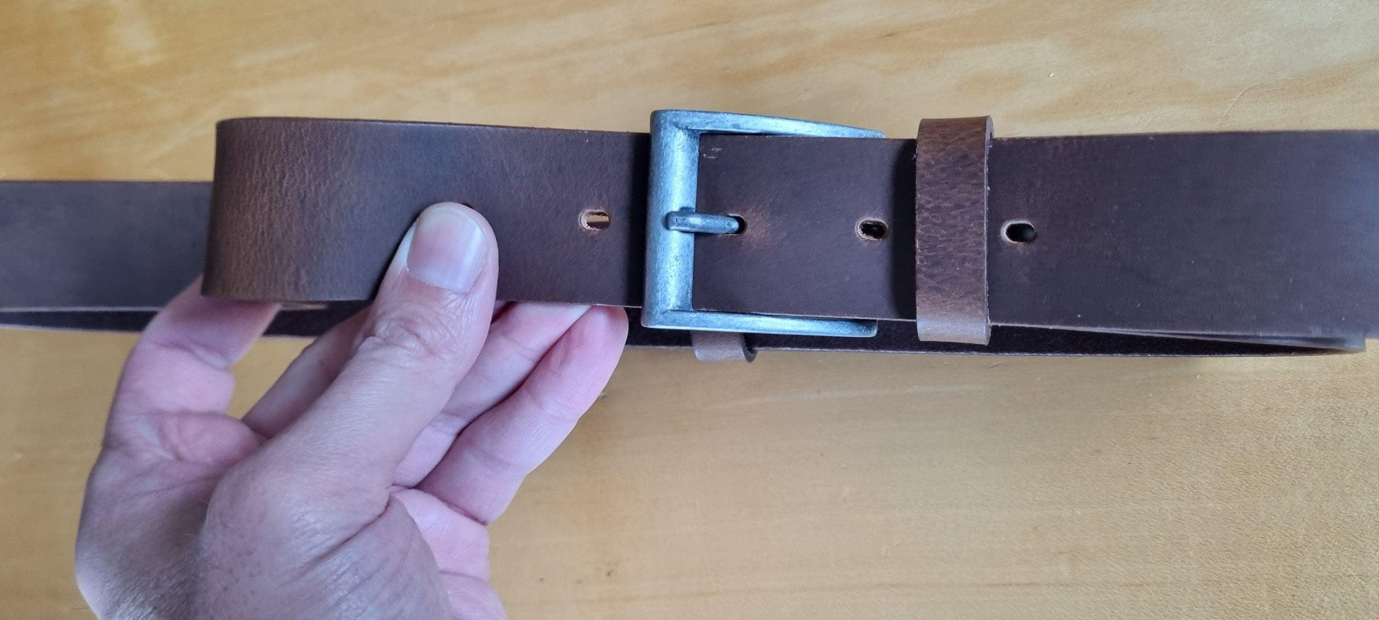 Leather belt for men, genuine leather belt, milled oily with a pull-up effect, width 4cm(1,6") - Salvo Leather