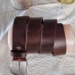 Leather belt for men, genuine leather belt, milled oily with a pull-up effect, width 4cm(1,6") - Salvo Leather