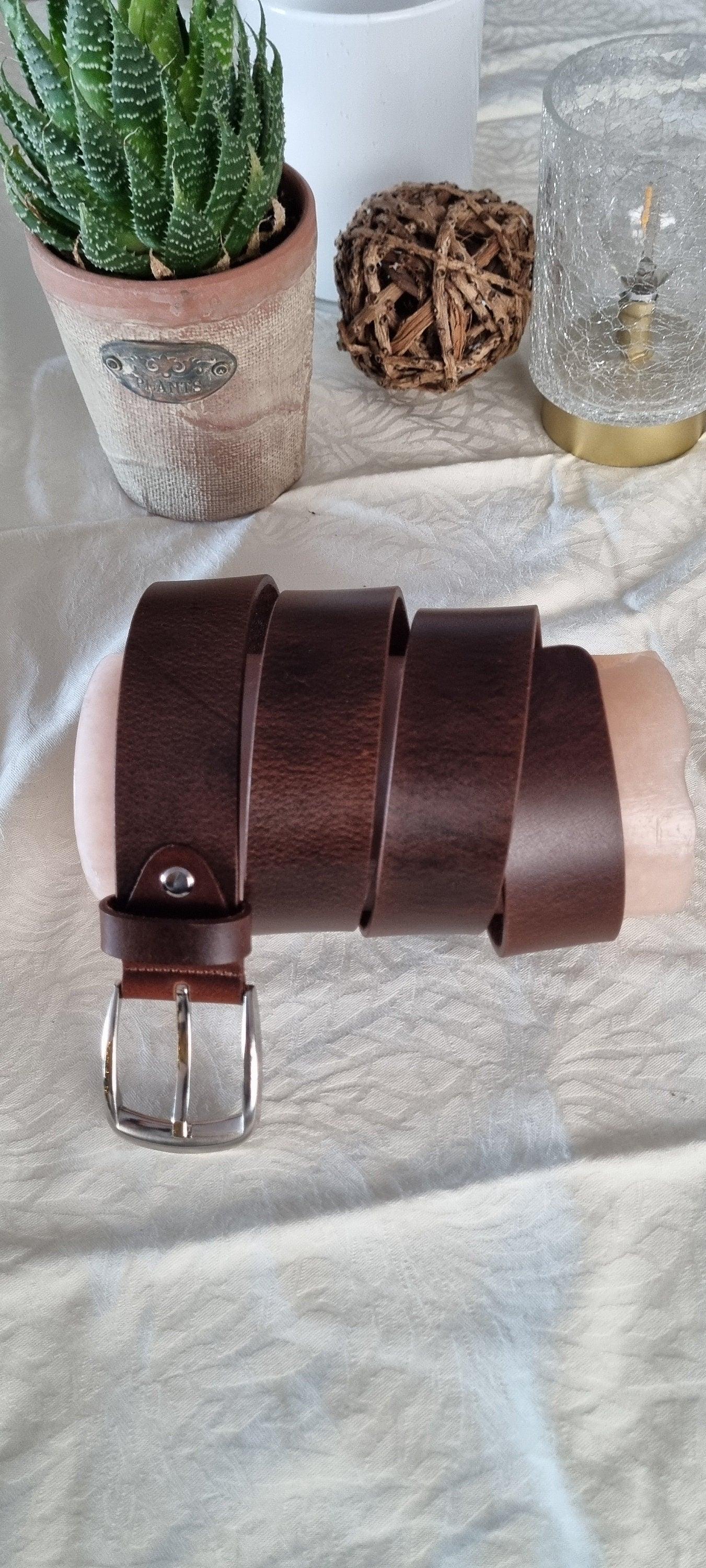 Leather belt for men, genuine leather belt, milled oily with a pull-up effect, width 4cm(1,6") - Salvo Leather