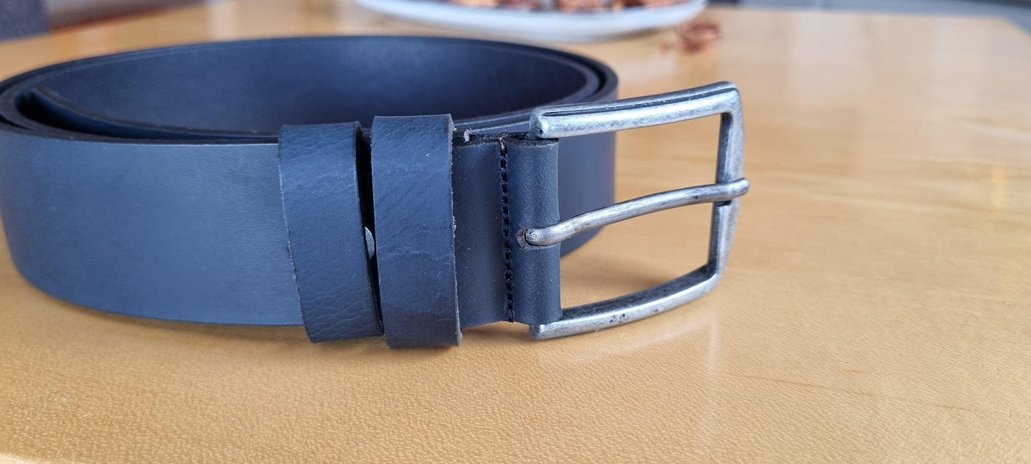 Leather belt for men, genuine leather belt, milled oily with a pull-up effect, width 4cm(1,6") - Salvo Leather