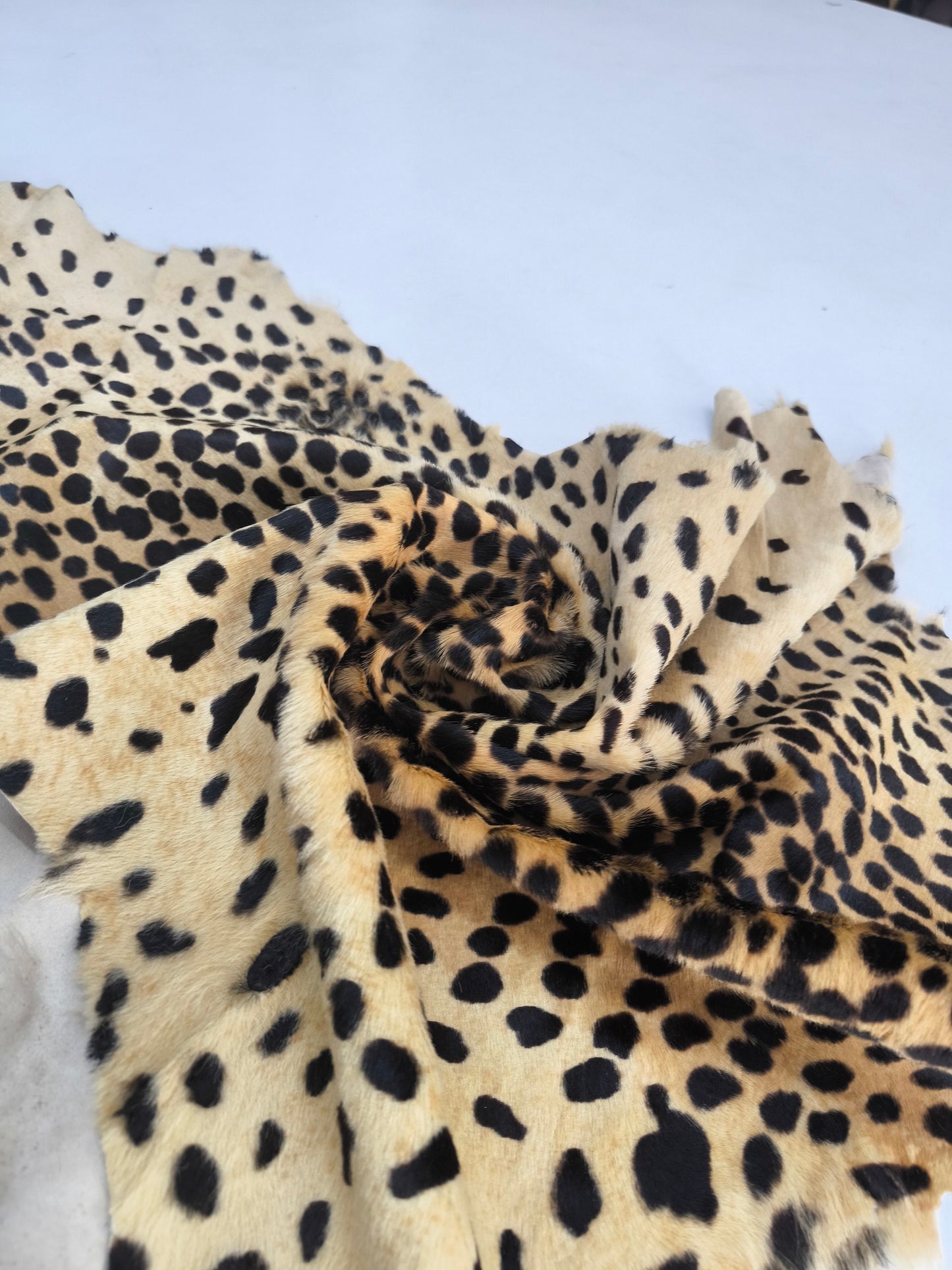 Hair on hide cow leather leopard print, pony skin natural cowhide with the nap, thickness 1,0mm (2 1/2 oz)