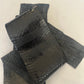 Genuine snake leather hide color black, thin and glossy, thickness 0,3mm(1 oz)