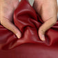 Cow leather col. dark red, Genuine cowhide skin soft and natural leather for crafts, thickness 1,3mm (3 oz)