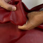 Cow leather col. dark red, Genuine cowhide skin soft and natural leather for crafts, thickness 1,3mm (3 oz)