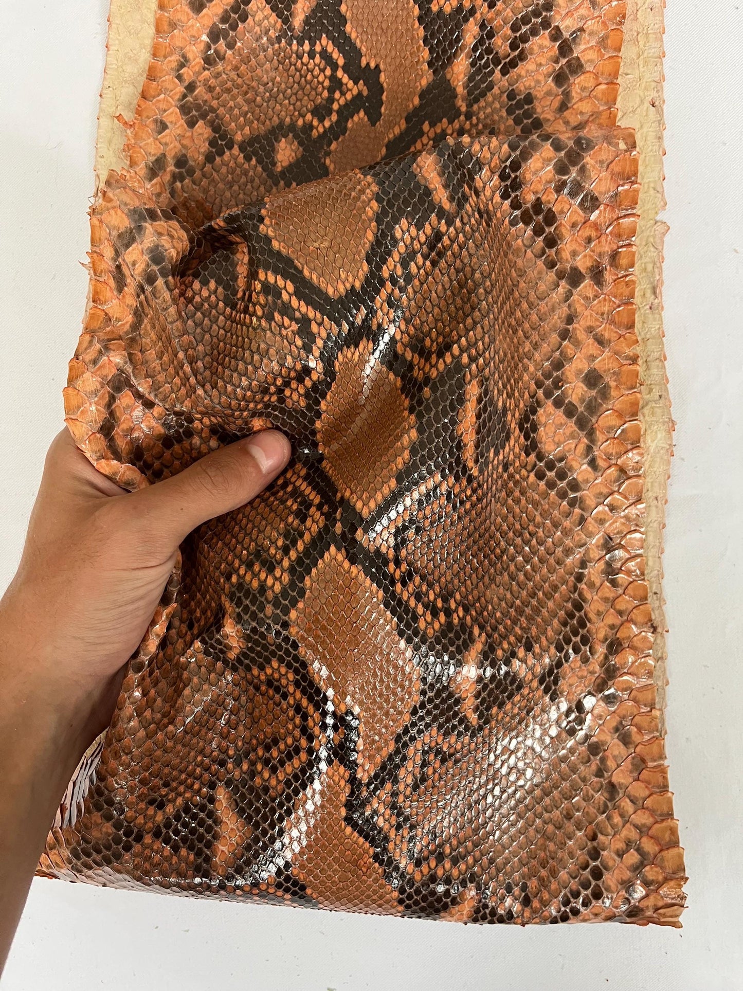 Real snake leather, genuine snakeskin hides, long and wide python leather of thick 0,7mm(2 oz)