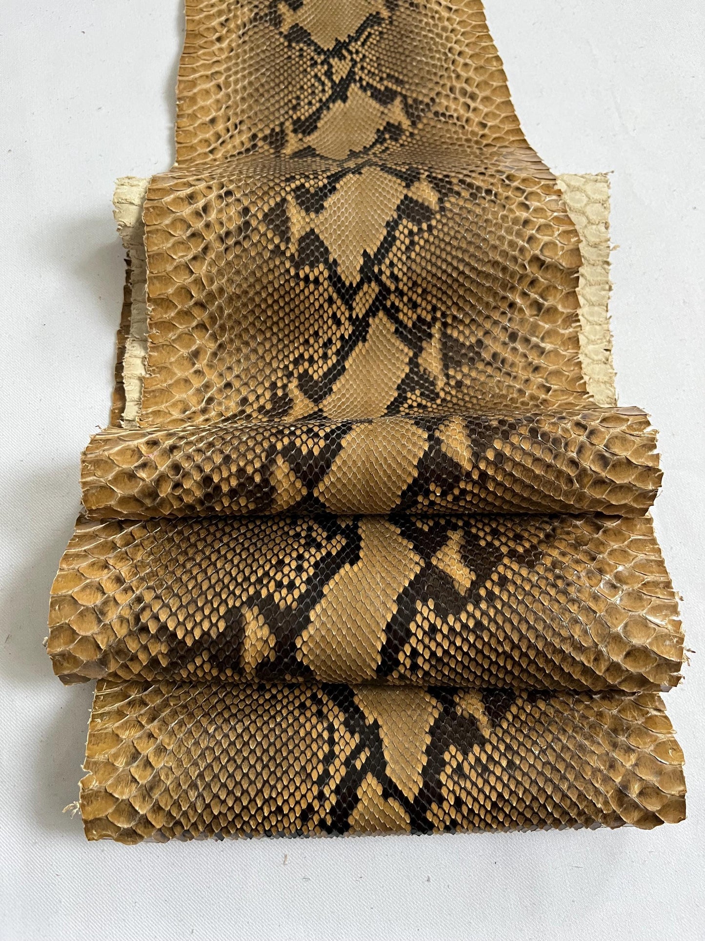 Real snake leather, genuine snakeskin hides, long and wide python leather for crafts of thick 0,7mm(2 oz)