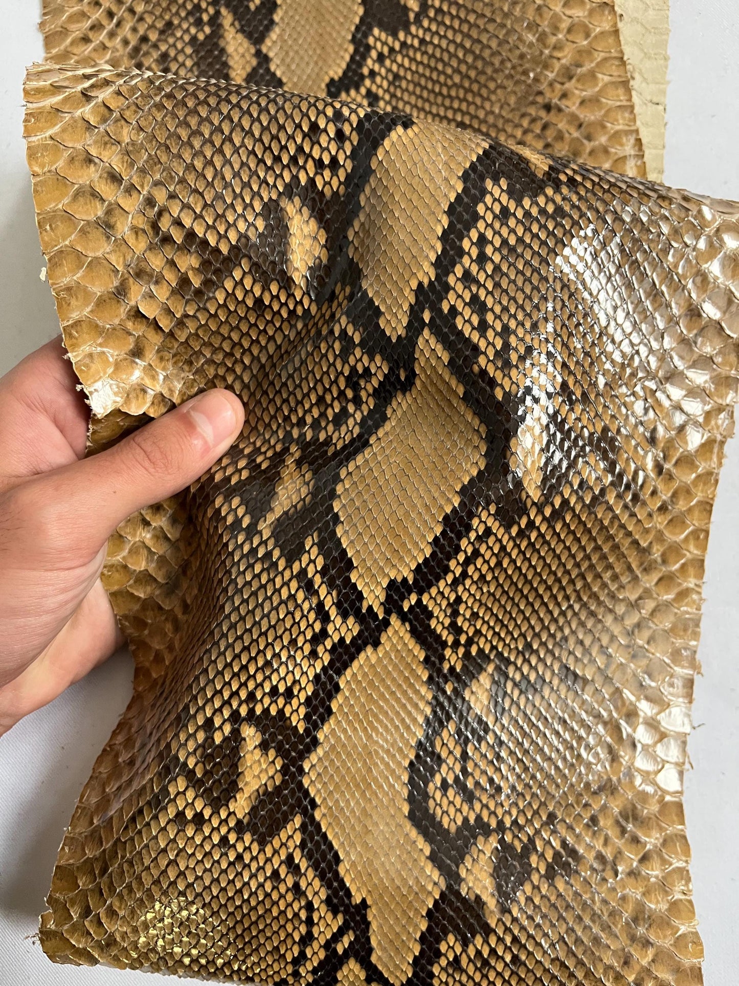 Real snake leather, genuine snakeskin hides, long and wide python leather for crafts of thick 0,7mm(2 oz)