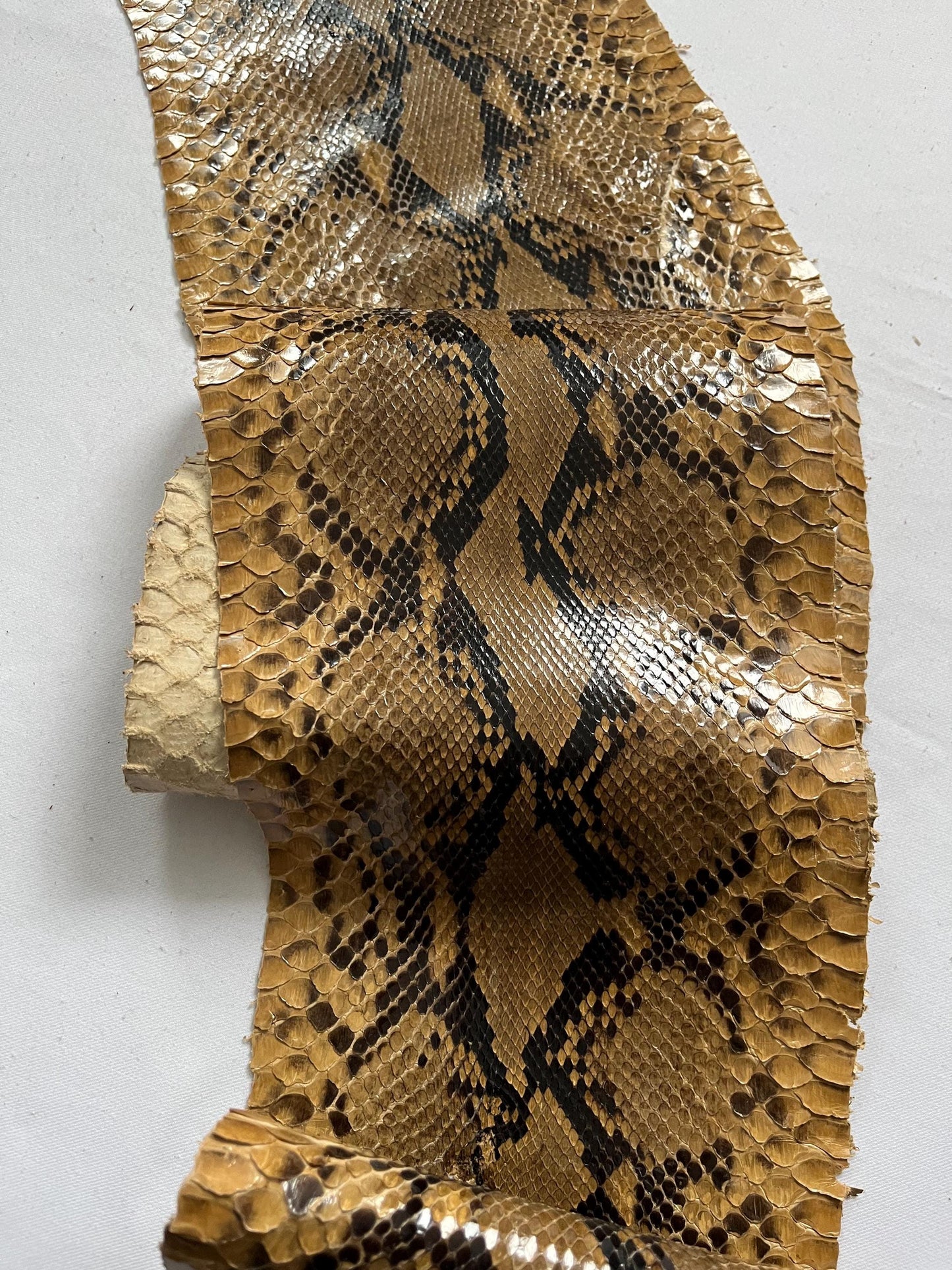 Real snake leather, genuine snakeskin hides, long and wide python leather for crafts of thick 0,7mm(2 oz)