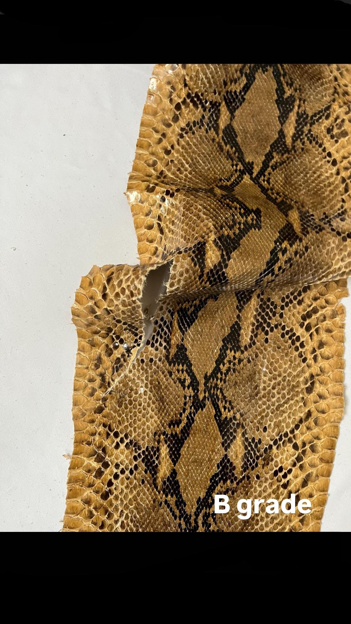 Real snake leather, genuine snakeskin hides, long and wide python leather for crafts of thick 0,7mm(2 oz)