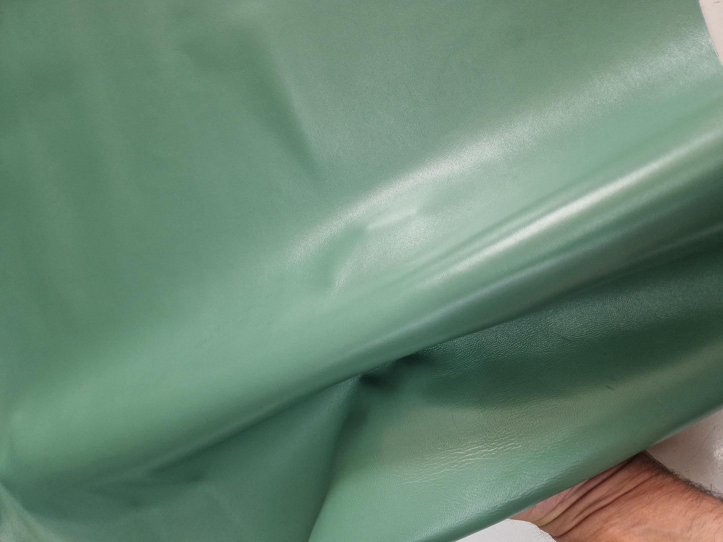 Sheep leather color viridian green, genuine Nappa lambskin leather for crafts, thick. 1,0mm (2 1/2oz)