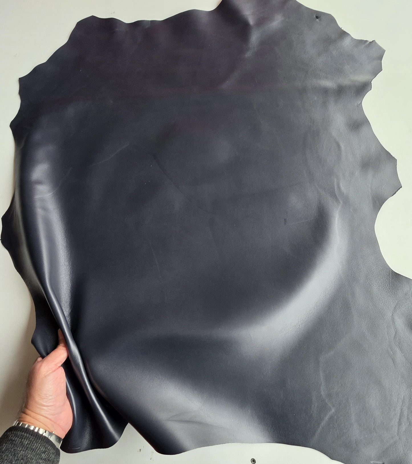 Dark Blue Lambskin Leather: Soft Large Sheep Leather for Crafts