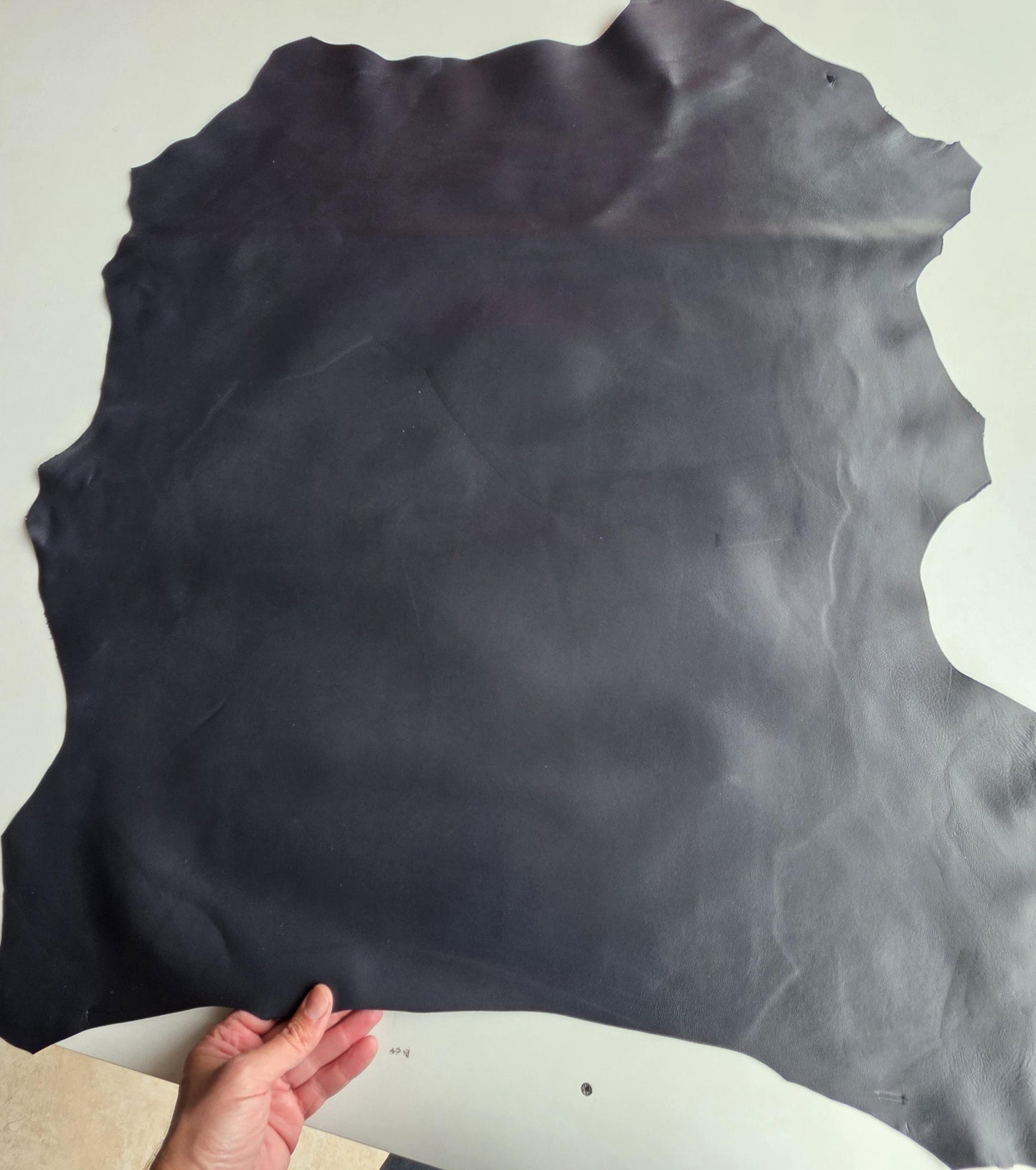 Dark Blue Lambskin Leather: Soft Large Sheep Leather for Crafts