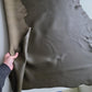 Dark Olive Green Sheep Leather for Crafts: Large Sheepskin Hide