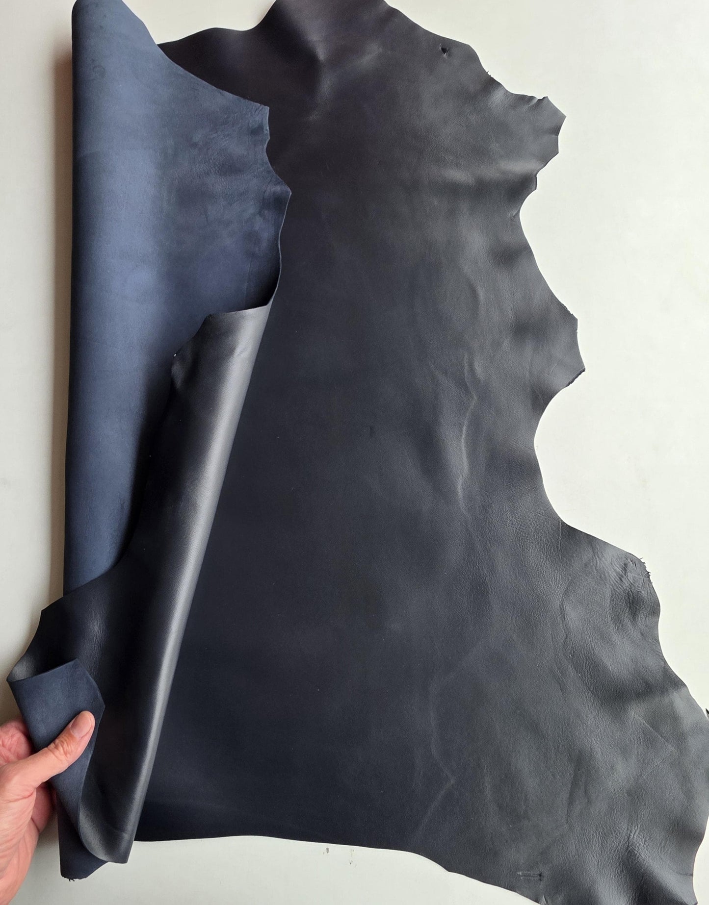 Dark Blue Lambskin Leather: Soft Large Sheep Leather for Crafts