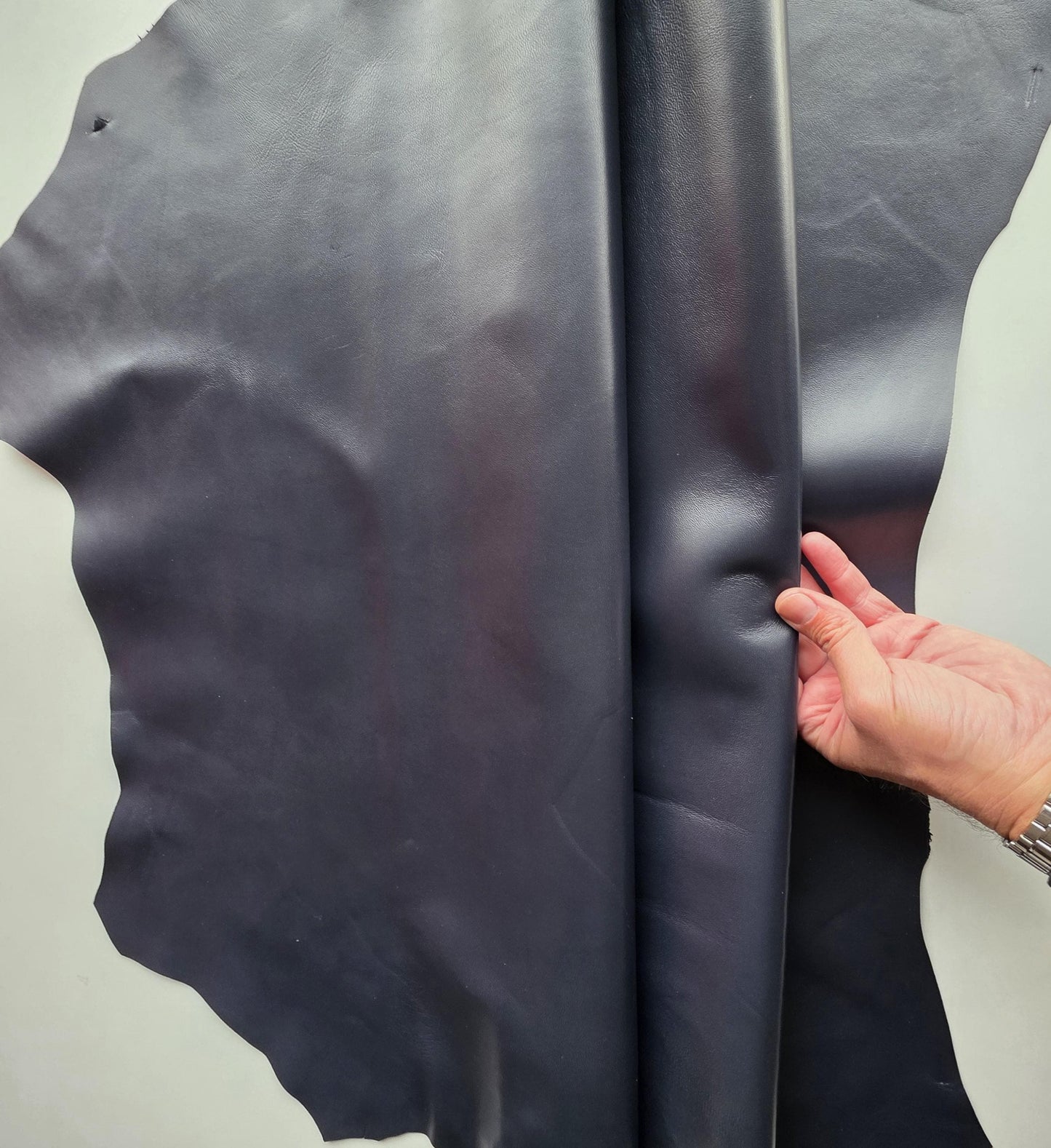 Dark Blue Lambskin Leather: Soft Large Sheep Leather for Crafts