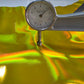 Yellow Iridescent Cow Patent Leather: Holographic Rainbow Glossy Metallic (1.2mm 3 oz)